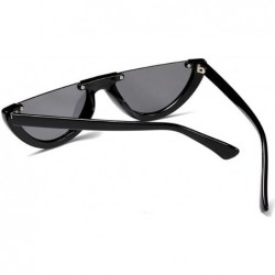 Goggle Classic Half Frame Cat Eye Sunglasses Mod Style For Men Women - C4 - CY18CMS25L3 $23.08