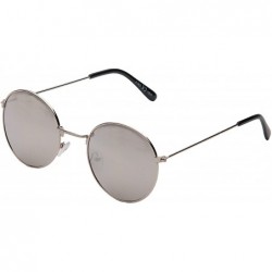 Oval Oval Mirrored John Lennon Sunglasses - Silver Frame/Silver Lens - CN199ZHSANX $27.55