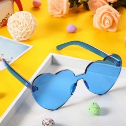 Oversized Love Heart Shape Sunglasses Transparent Party Sunglasses UV Protection Candy Color - Transparent Blue - CK199XZ9O8T...