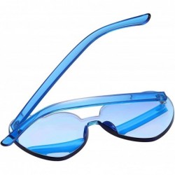 Oversized Love Heart Shape Sunglasses Transparent Party Sunglasses UV Protection Candy Color - Transparent Blue - CK199XZ9O8T...