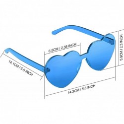 Oversized Love Heart Shape Sunglasses Transparent Party Sunglasses UV Protection Candy Color - Transparent Blue - CK199XZ9O8T...