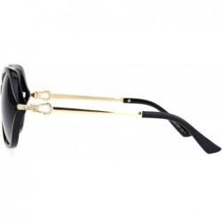 Butterfly Rhinestone Iced Hinge Side Exposed Lens Plastic Butterfly Sunglasses - Black Smoke - CN18L938923 $15.16