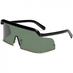 Rimless Women's Rimless Oversized Sunglasses 2020 Fashion Windproof Sunglasses Men Polarized onepiece Lenses - Green - CZ190O...