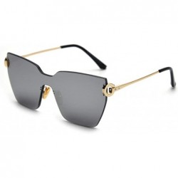 Oversized Oversized Frameless Sunglasses Designer Rectangle - Silver - CU18QCSIN3W $9.90