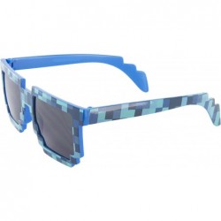 Wayfarer 8-Bit Pixel Retro Novelty Gamer Geek Sunglasses Adult Size - 2 Blue - CF12ODM2873 $10.44