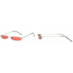 Rimless Super Small Fashion Chic Rimless Sunglasses 2018 Design HD Candy Color Clear Lens (red) - C018E658U7L $11.88