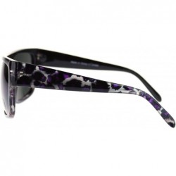 Rectangular Unisex Mobster Flat Top Rectangular Metalic Animal Print Sunglasses - Purple Leopard - C411N3BRENV $11.18