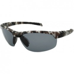 Semi-rimless Sports Sunglasses with 1.1 mm Polarized Lens 570008CAMO-P1 - Brown/White/Black - C8128K8IZYN $27.91