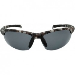 Semi-rimless Sports Sunglasses with 1.1 mm Polarized Lens 570008CAMO-P1 - Brown/White/Black - C8128K8IZYN $18.13