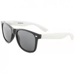 Round Retro Classic Sunglasses Men Women Shades Dark Lens - Black & White - CL18XA62942 $19.14