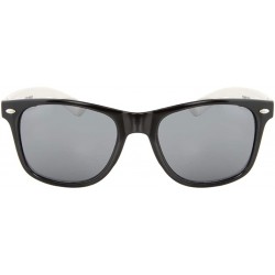 Round Retro Classic Sunglasses Men Women Shades Dark Lens - Black & White - CL18XA62942 $9.57