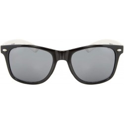 Round Retro Classic Sunglasses Men Women Shades Dark Lens - Black & White - CL18XA62942 $9.57