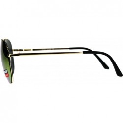 Aviator Unisex Aviator Sunglasses Thin Metal Spring Hinge Frame UV 400 - Gold (Orange Mirror) - C018HMZUR3G $10.82