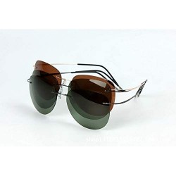 Rectangular Polarized Sunglasses Polaroid Light Designer Rimless Polaroid Gafas Men Sun Glasses Eyewear - Zp2117-c3 - C918Y5C...
