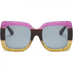 Round Oversized Sun Glasses- Two-Tone Sunglasses for Women S1045-6 - S1045-c2 - C718EMUUHDG $18.40
