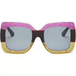 Round Oversized Sun Glasses- Two-Tone Sunglasses for Women S1045-6 - S1045-c2 - C718EMUUHDG $31.23