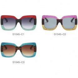 Round Oversized Sun Glasses- Two-Tone Sunglasses for Women S1045-6 - S1045-c2 - C718EMUUHDG $18.40