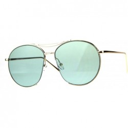 Round Exposed Lens Luxury Metal Rim Oceanic Round Designer Pilots Sunglasses - Green - C518C9DNRWX $15.01