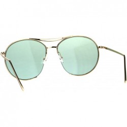 Round Exposed Lens Luxury Metal Rim Oceanic Round Designer Pilots Sunglasses - Green - C518C9DNRWX $15.01