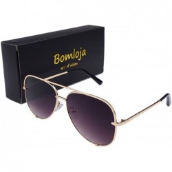 Oversized A8925 Aviator Sunglasses for Women UV400 Protection Shades 54MM - Gold - CU18GMTRSAM $12.29