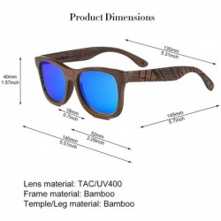 Aviator Bamboo Wood Polarized Sunglasses For Men & Women - Temple Carved Collection - Ta05-brown Bamboo Frame Blue Lens - CS1...