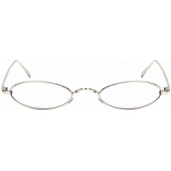 Oval Women Fashion Retro Small Oval Metal Frame Sunglasses Eyewear UV400 - Silver Metal Frame+silver Lens - CO18D6RMTUK $20.14