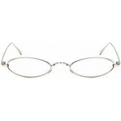 Oval Women Fashion Retro Small Oval Metal Frame Sunglasses Eyewear UV400 - Silver Metal Frame+silver Lens - CO18D6RMTUK $11.28