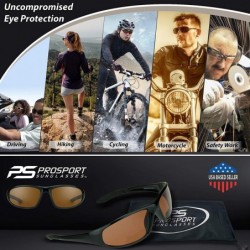 Sport Safety Glasses Z87 Work Driving Shooting Sunglasses HD Amber or Grey Lens Mens Womens - CM199D49ORN $12.36