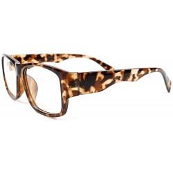Rectangular Frame Stylish Rectangle Geek Mens Womens Fashion Clear Lens Glasses - CQ18O7O0DTE $23.99