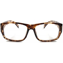 Rectangular Frame Stylish Rectangle Geek Mens Womens Fashion Clear Lens Glasses - CQ18O7O0DTE $15.67