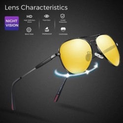 Aviator Night Driving Glasses- Anti Glare Polarized Night Shooting Glasses Men Women - Avt - CE192TZZO2X $19.21