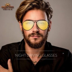 Aviator Night Driving Glasses- Anti Glare Polarized Night Shooting Glasses Men Women - Avt - CE192TZZO2X $19.21