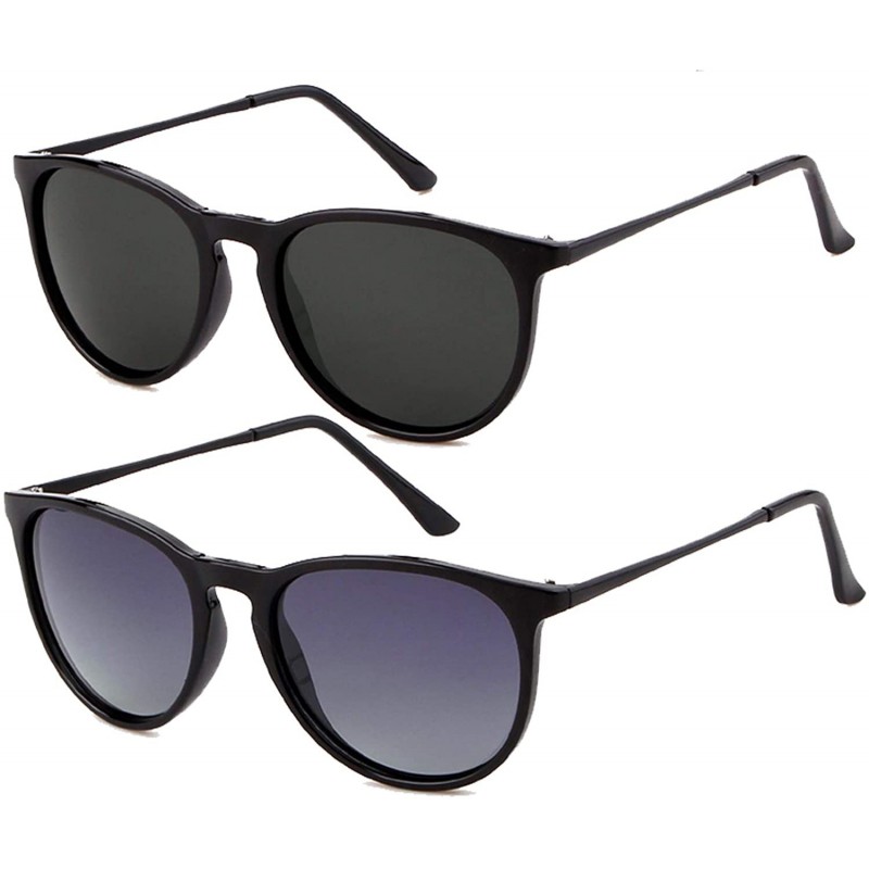 Oval Vintage Round Sunglasses for Women Men Polarized Sunglasses Retro Brand Designer Style - CQ18R0K8DOU $18.69