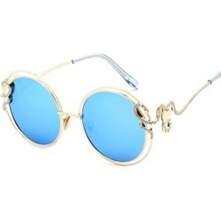 Aviator New fashion sunglasses- metal wire- hollow curved mirror- sunglasses- tide sunglasses - C - CM18S5QE284 $78.39