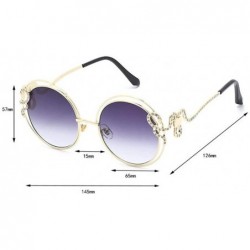 Aviator New fashion sunglasses- metal wire- hollow curved mirror- sunglasses- tide sunglasses - C - CM18S5QE284 $40.25