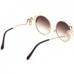 Aviator New fashion sunglasses- metal wire- hollow curved mirror- sunglasses- tide sunglasses - C - CM18S5QE284 $40.25