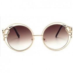 Aviator New fashion sunglasses- metal wire- hollow curved mirror- sunglasses- tide sunglasses - C - CM18S5QE284 $40.25