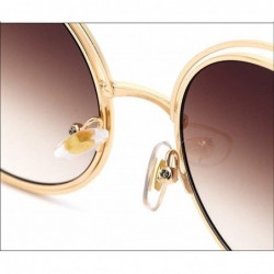 Aviator New fashion sunglasses- metal wire- hollow curved mirror- sunglasses- tide sunglasses - C - CM18S5QE284 $40.25