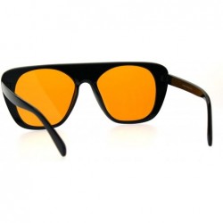 Rectangular Womens Futurism Bright Pop Color Lens Flat Top Retro Plastic Sunglasses - Orange - CJ1847TTHGS $10.90