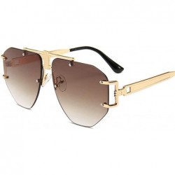Butterfly Fashion New Cut Edge Big Frame Retro Punk Style Wind Unisex Sunglasses - Brown - CO18N9A3GD9 $9.70