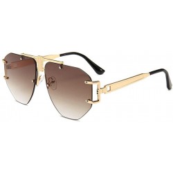 Butterfly Fashion New Cut Edge Big Frame Retro Punk Style Wind Unisex Sunglasses - Brown - CO18N9A3GD9 $9.70