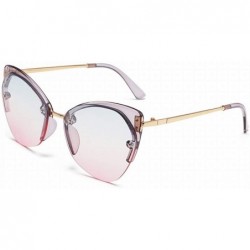 Cat Eye Women'S Sunglasses - Marine Film - Cat'S Eye - Half Frame Sunglasses - Fashion Glasses - Style 6 - CK18U90U0CG $16.43