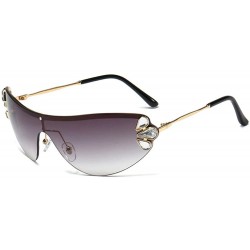 Wrap Retro Wrap sunglasses for women Diamond sunglasses oversized sunglasses UV400 Provection - 5 - CG1907YT07Z $35.37