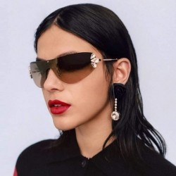 Wrap Retro Wrap sunglasses for women Diamond sunglasses oversized sunglasses UV400 Provection - 5 - CG1907YT07Z $14.51