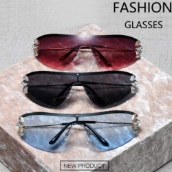 Wrap Retro Wrap sunglasses for women Diamond sunglasses oversized sunglasses UV400 Provection - 5 - CG1907YT07Z $14.51