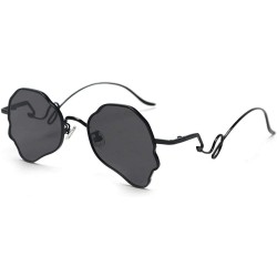 Oval Chic Women Brand Design Irregular Oval Transparent Party Sunglasses - Black&gray - C718LNR7KQI $24.52