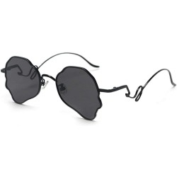 Oval Chic Women Brand Design Irregular Oval Transparent Party Sunglasses - Black&gray - C718LNR7KQI $13.26