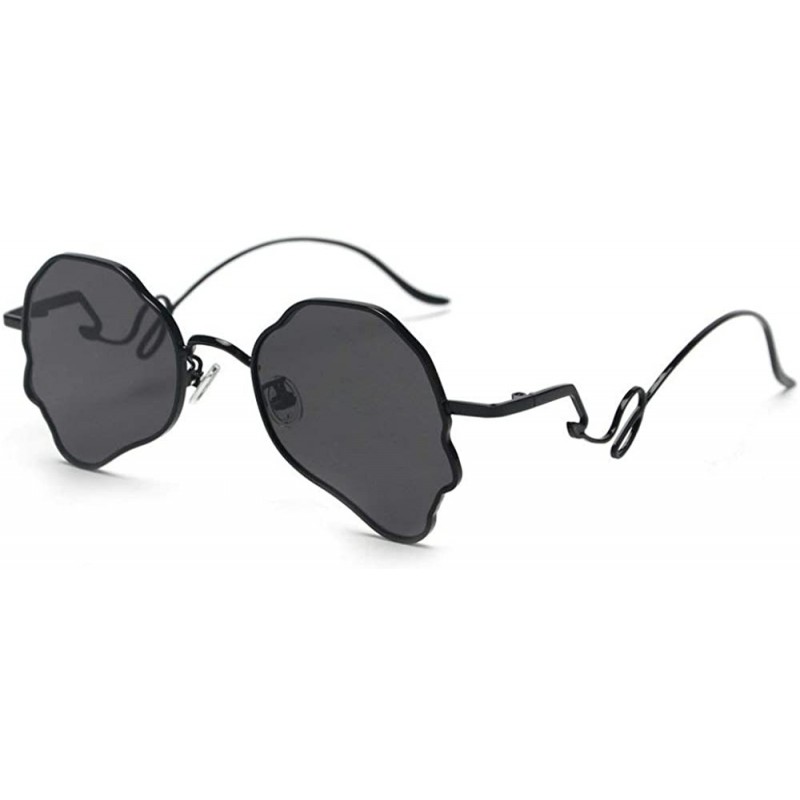 Oval Chic Women Brand Design Irregular Oval Transparent Party Sunglasses - Black&gray - C718LNR7KQI $13.26