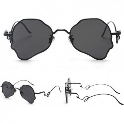 Oval Chic Women Brand Design Irregular Oval Transparent Party Sunglasses - Black&gray - C718LNR7KQI $13.26