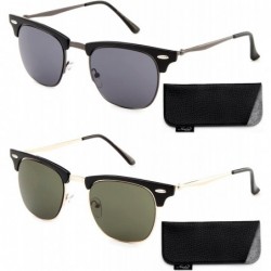 Rimless "Luciano" Semi-Rimless Vintage Design with UV400 Gradient Lenses Fashion Sunglasses - CI18GAEW6EA $31.02